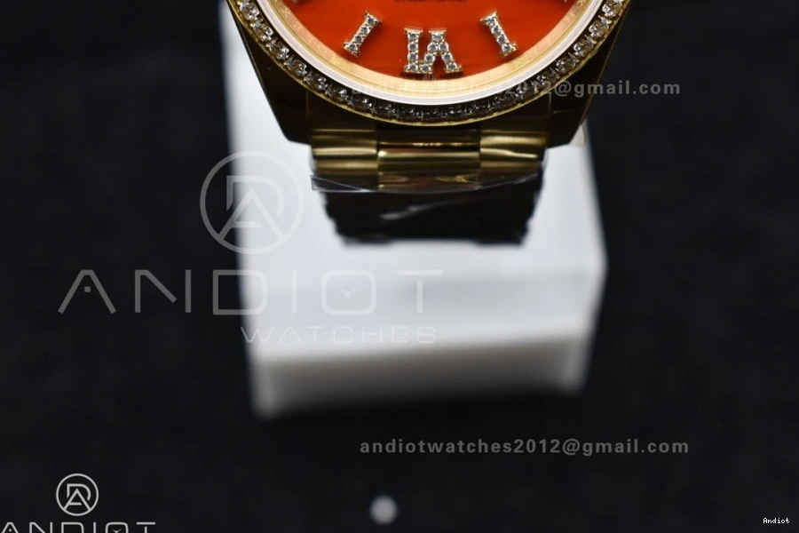 Best Edition Carnelian on Dial Date Red Bracelet YG 36 1:1 A2836 YG Day RAF 1202